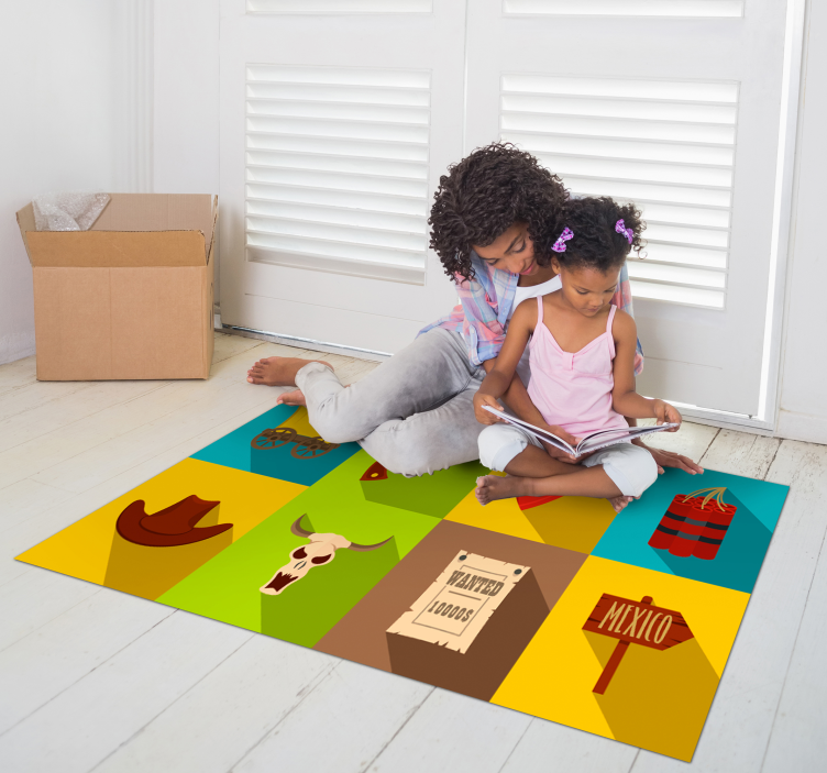 Covor de vinil jocuri aventură occidentală - TenStickers