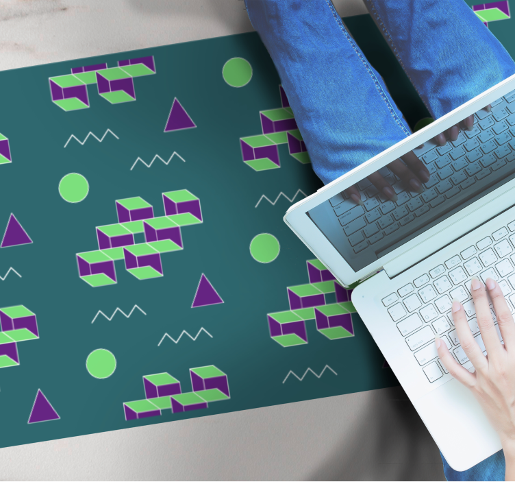 Covor de vinil epocă forme de blocuri colorate - TenStickers