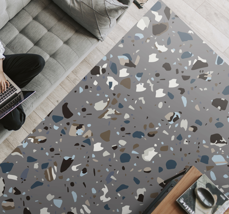 Covor de vinil marmura pietricele de terrazzo amestecate - TenStickers
