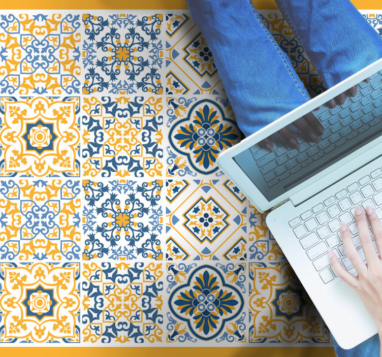 Covor vinil efect de țiglă aranjamente vibrante de mozaic - TenStickers