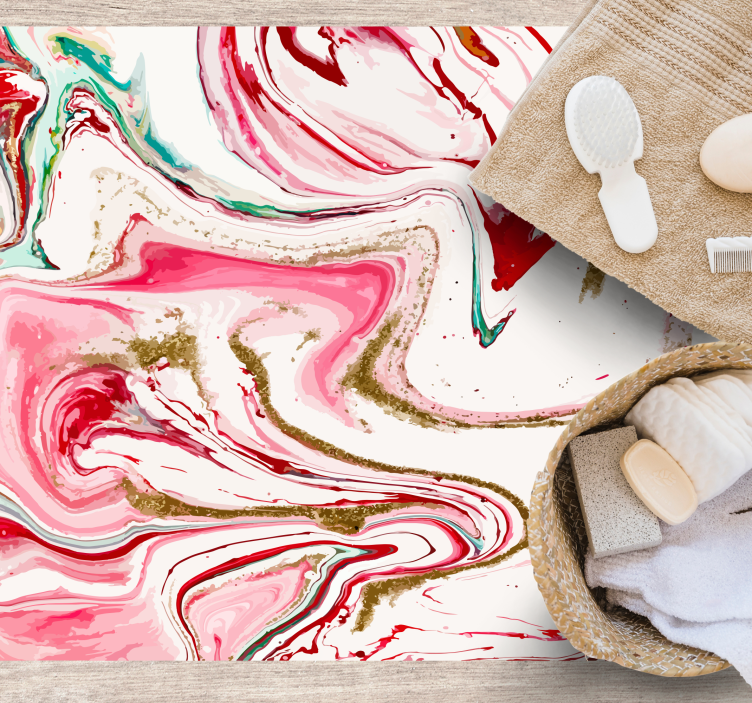 Covor vinil modern eleganță roz învolburată - TenStickers