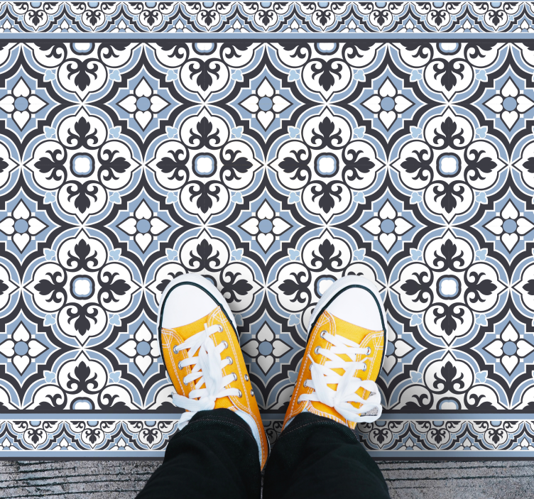 Covor de vinil marmura model geo floral - TenStickers