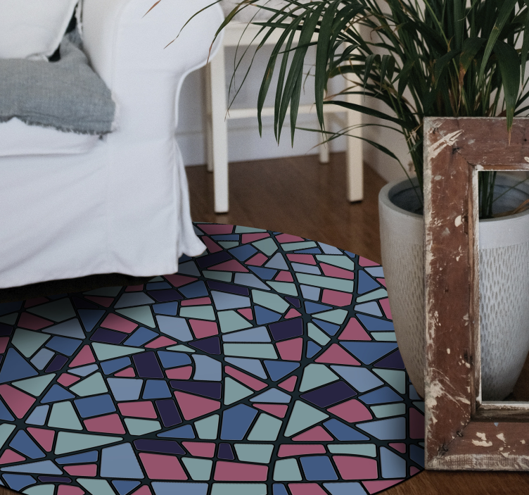 Covor de vinil mozaic aranjament geometric colorat - TenStickers