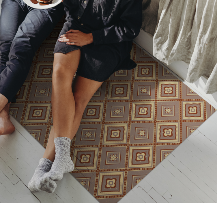 Covor de vinil mozaic aranjamente de faianta ornamentala - TenStickers