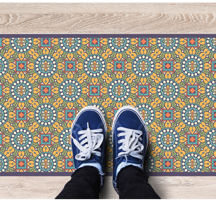 Covor de vinil mozaic compoziție galbenă colorată - TenStickers