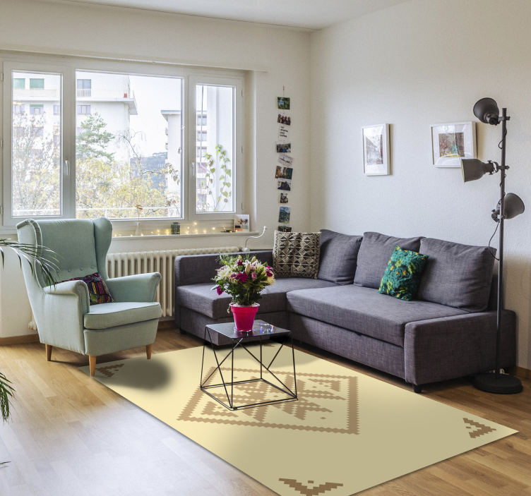 Covor de vinil hol contrast geometric elegant - TenStickers