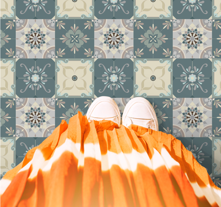 Covor de vinil mozaic cu motiv floral mozaic - TenStickers