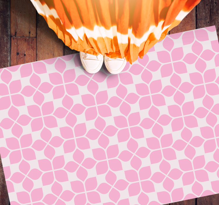 Covor de vinil mozaic faianță florală roz - TenStickers