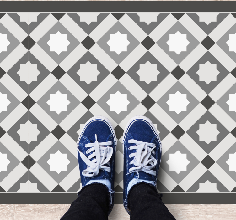 Covor de vinil mozaic gresie înstelată gri - TenStickers