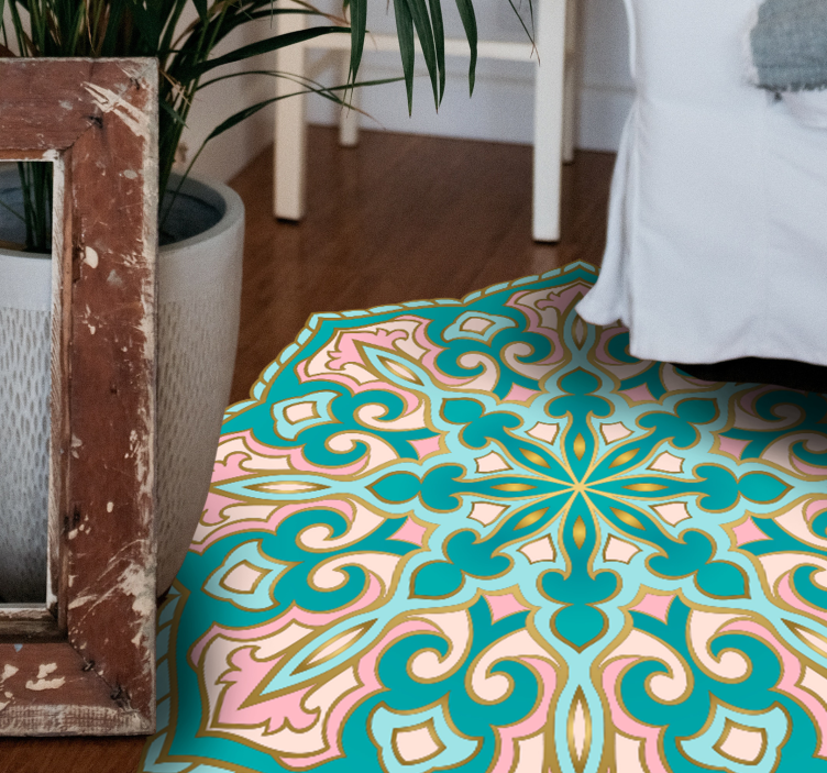 Covor de vinil mozaic medalion inspirat de mandale - TenStickers