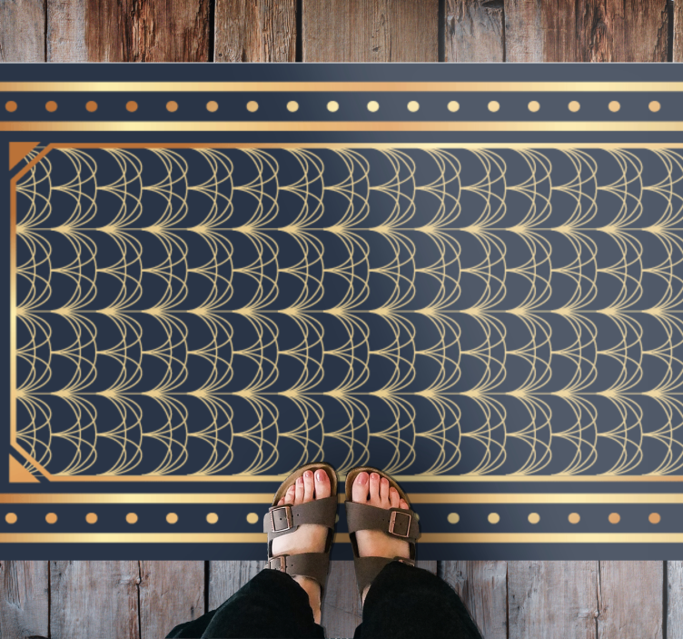 Covor de vinil geometric modele elegante de valuri - TenStickers