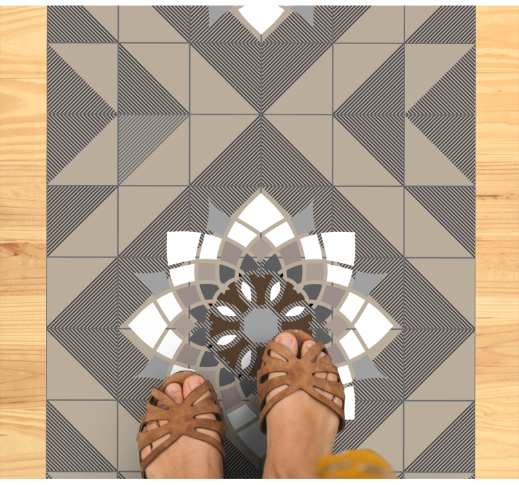 Covor de vinil mozaic motiv floral geometric - TenStickers