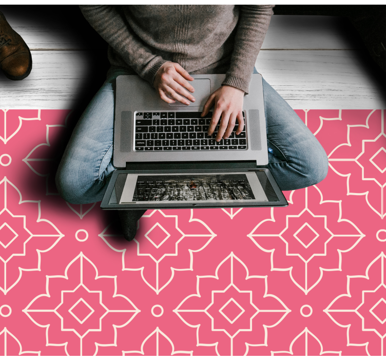 Covor de vinil geometric motiv roz cu zăbrele - TenStickers