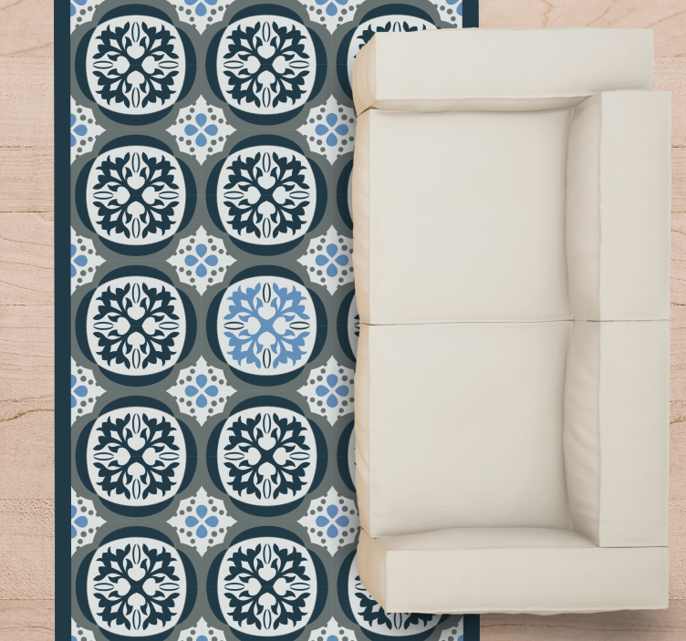 Covor vinil efect de țiglă plăci florale elegante - TenStickers