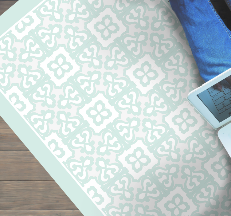 Covor vinil efect de țiglă turcoaz elegant - TenStickers