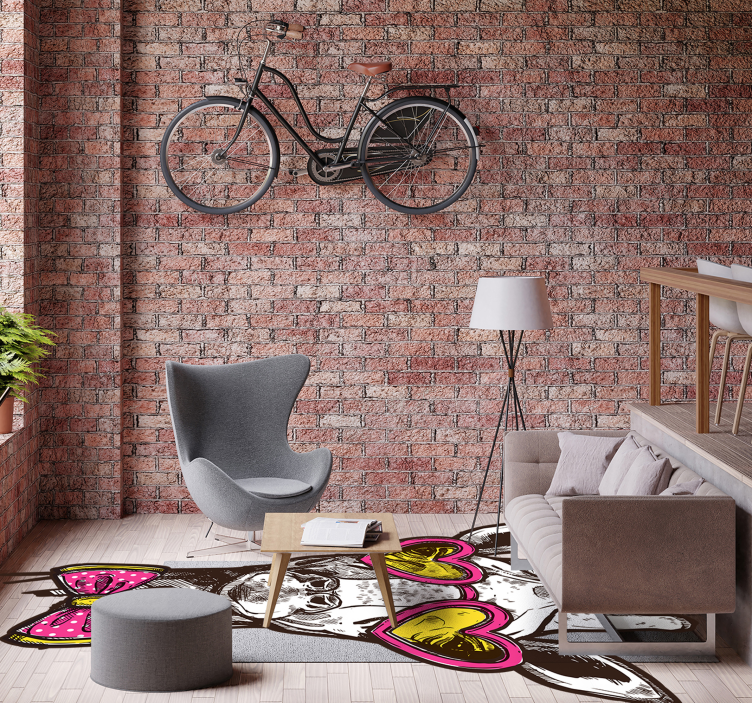 Covor de vinil original cu girafă hipster - TenStickers