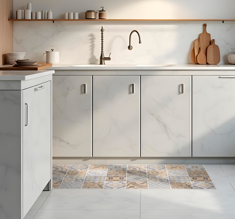 Covor de vinil pentru bucătărie ciment arancioni - TenStickers