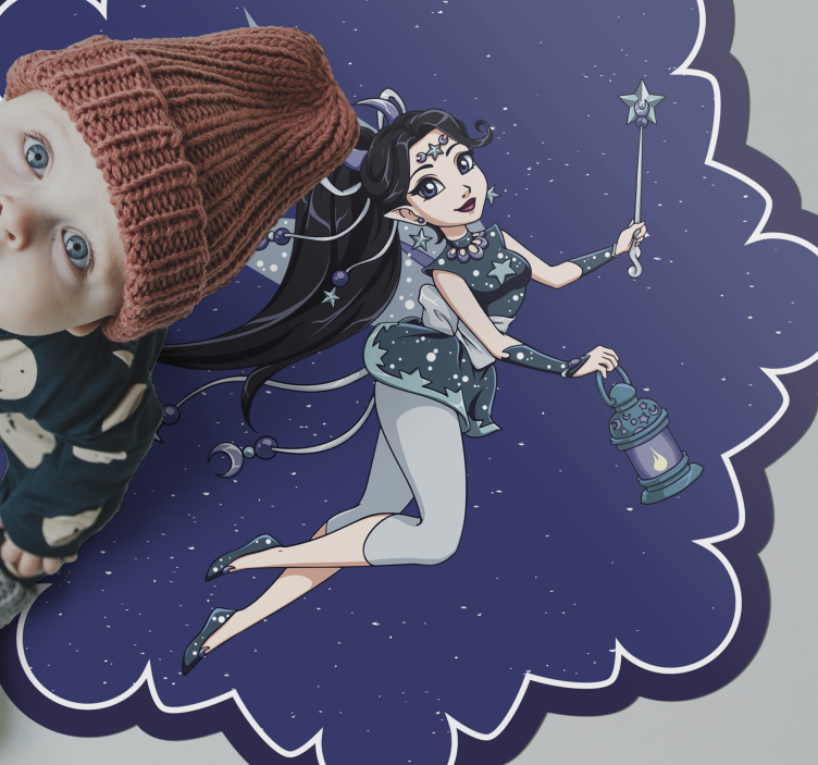 Covor de vinil pentru copii cerul nopții de zână - TenStickers