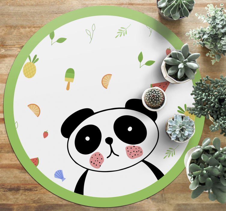 Covor de vinil pentru copii drăguț cerc panda - TenStickers