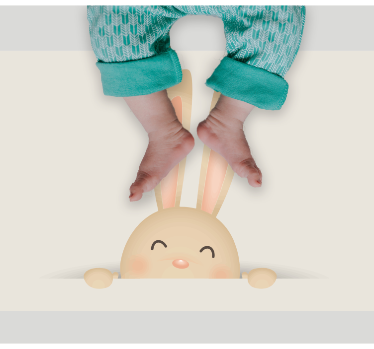 Covor de vinil pentru copii față de iepuraș fericit - TenStickers