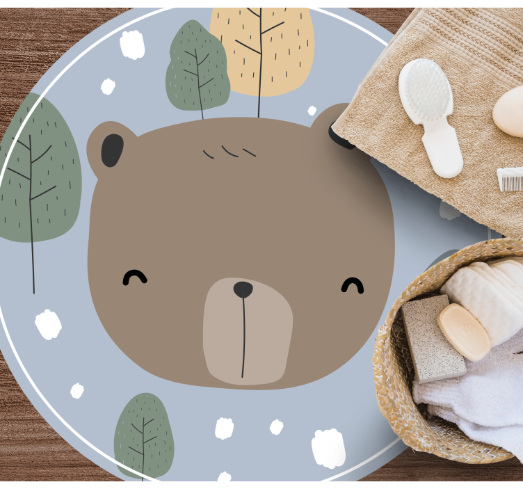 Covor de vinil pentru copii față de urs fericită - TenStickers