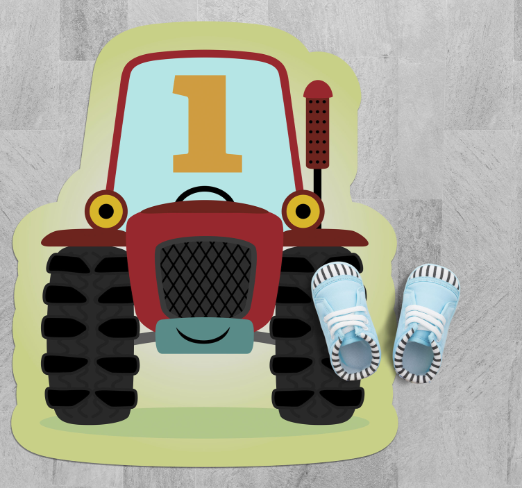 Covor de vinil pentru copii ilustrare a tractorului - TenStickers