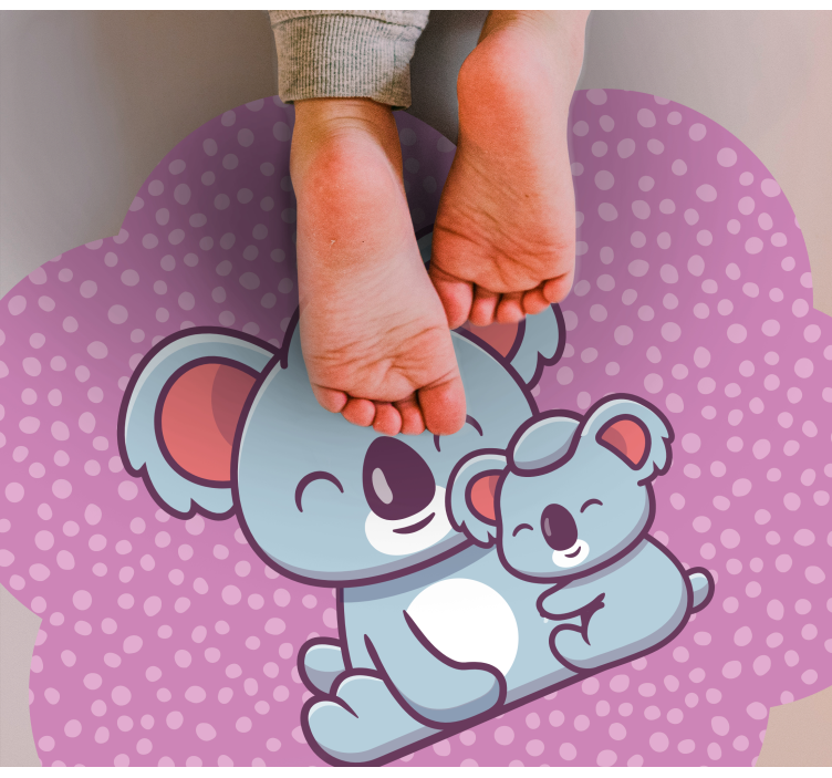 Covor de vinil pentru copii designul familiei de koala - TenStickers