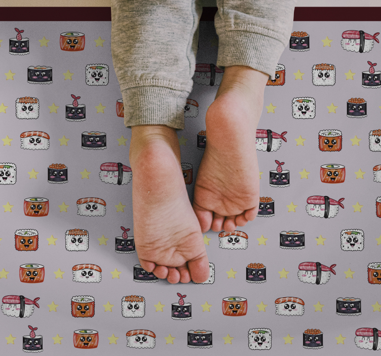 Covor de vinil pentru copii model de desene animate sushi - TenStickers