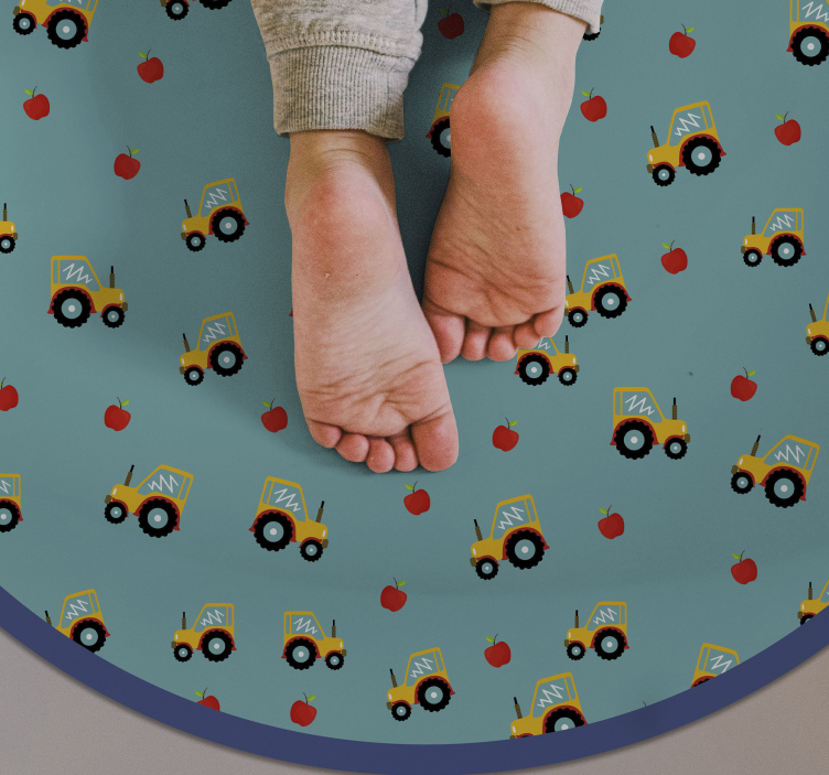 Covor de vinil pentru copii motiv jucăuș al tractorului - TenStickers