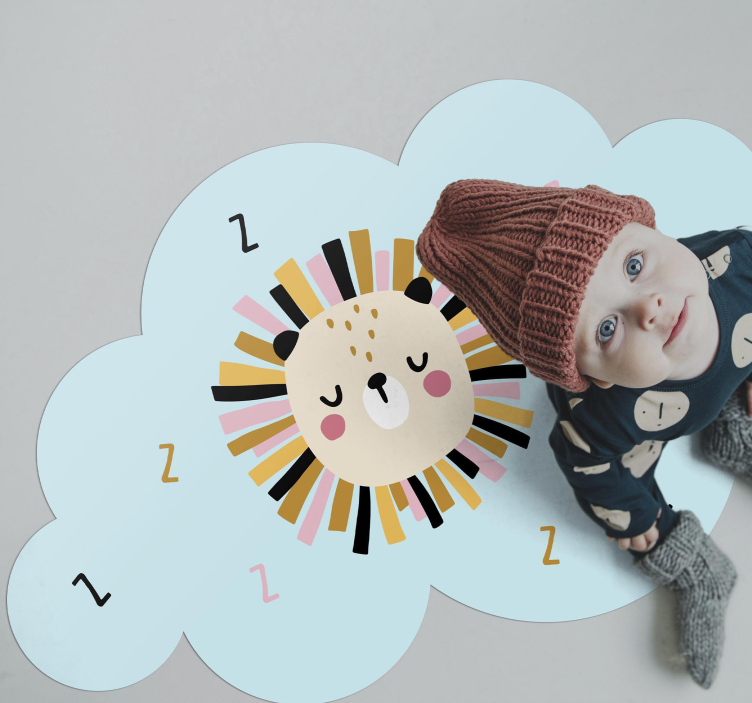 Covor de vinil pentru copii nor de leu somnoros - TenStickers