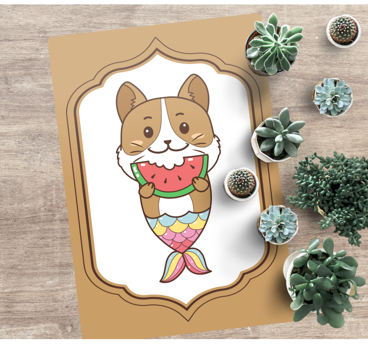 Covor vinil animal personaj drăguț de sirenă - TenStickers