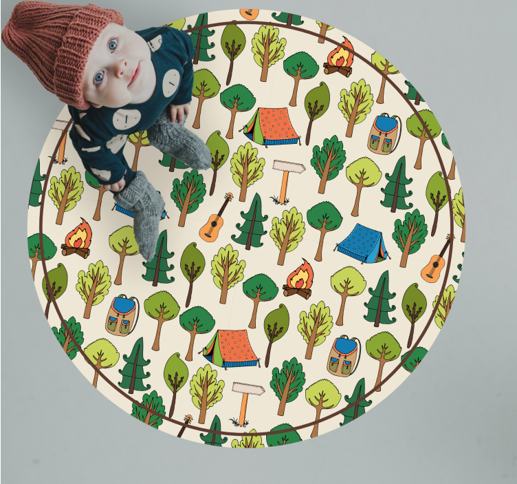 Alții covor de vinil scenă de aventură în camping - TenStickers