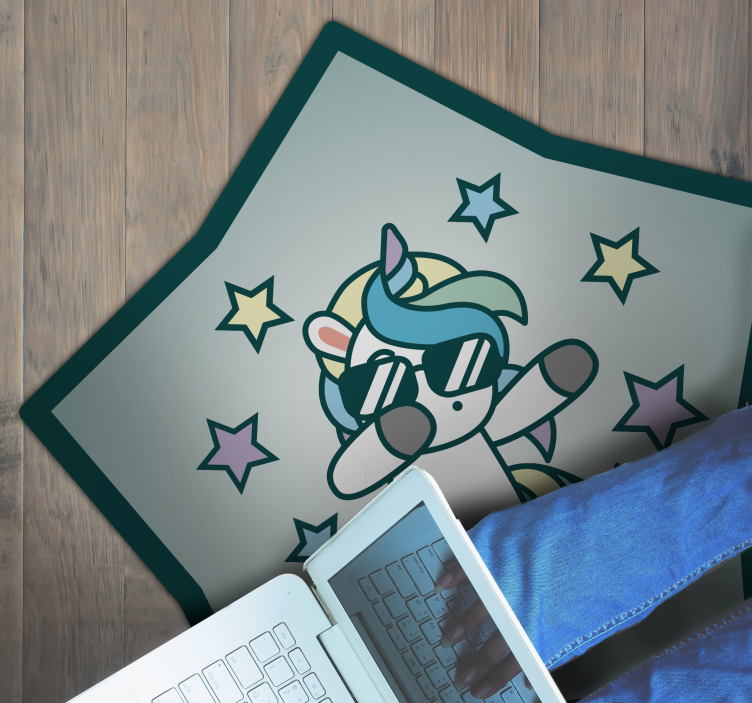 Covor de vinil pentru copii stea unicorn cool - TenStickers