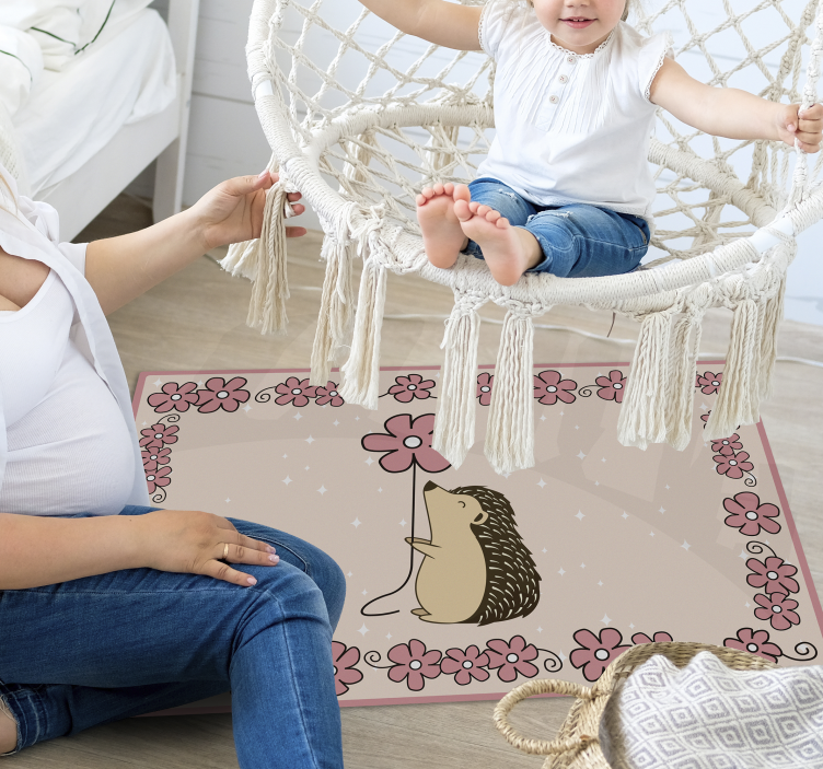 Covor de vinil pepiniere arici floral - TenStickers