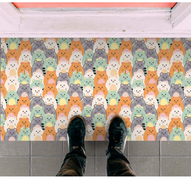 Covor vinil hol intrare expresii adorabile ale animalelor - TenStickers