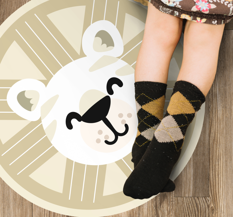 Covor de vinil pepiniere grafic leu zâmbitor - TenStickers