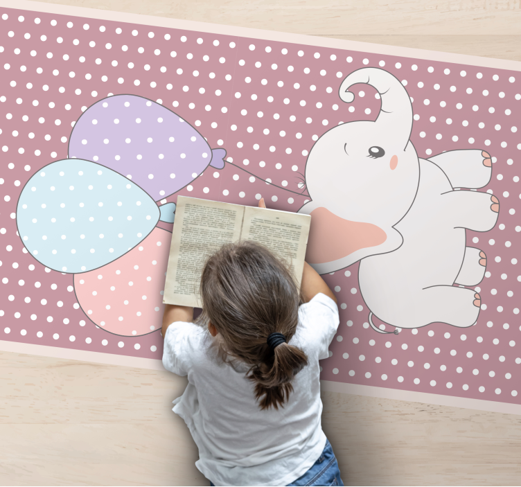 Covor de vinil pepiniere joc cu balonul elefantului - TenStickers
