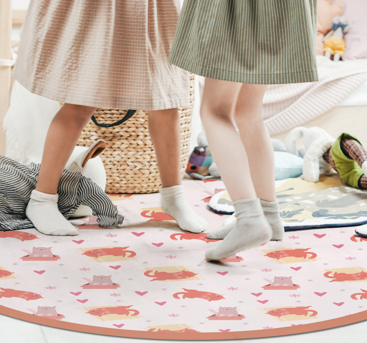 Covor de vinil pepiniere motivul pisicii jucăușe - TenStickers