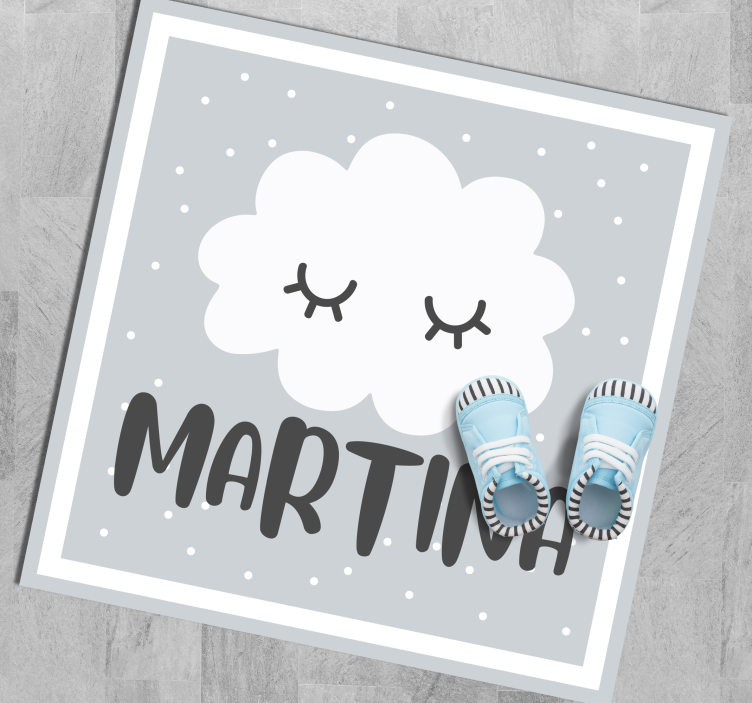 Covor de vinil pepiniere nor gri cu nume - TenStickers