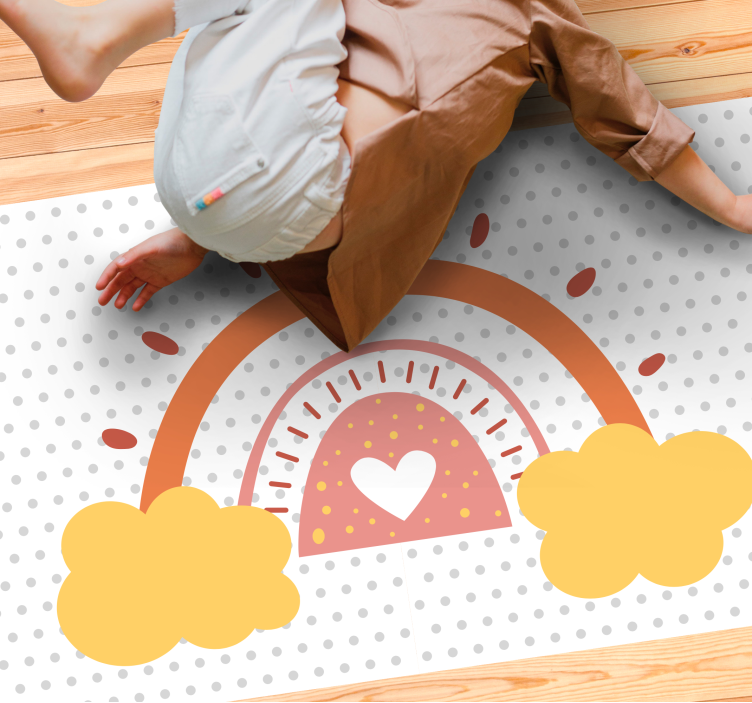 Covor de vinil pepiniere peisaj de nori curcubeu - TenStickers