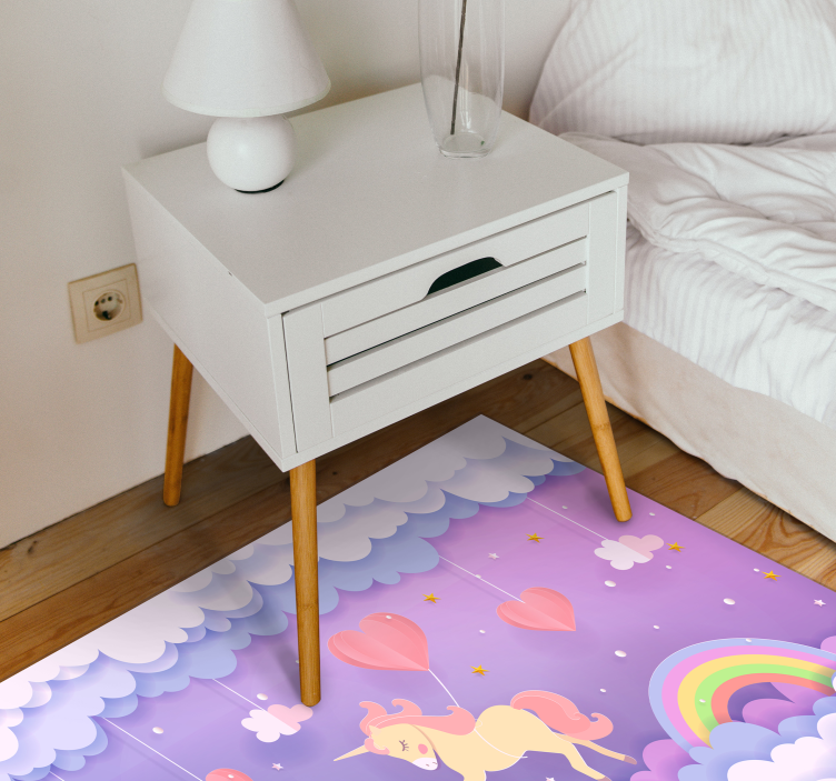 Covor de vinil pepiniere scena de fantezie cu unicorn - TenStickers