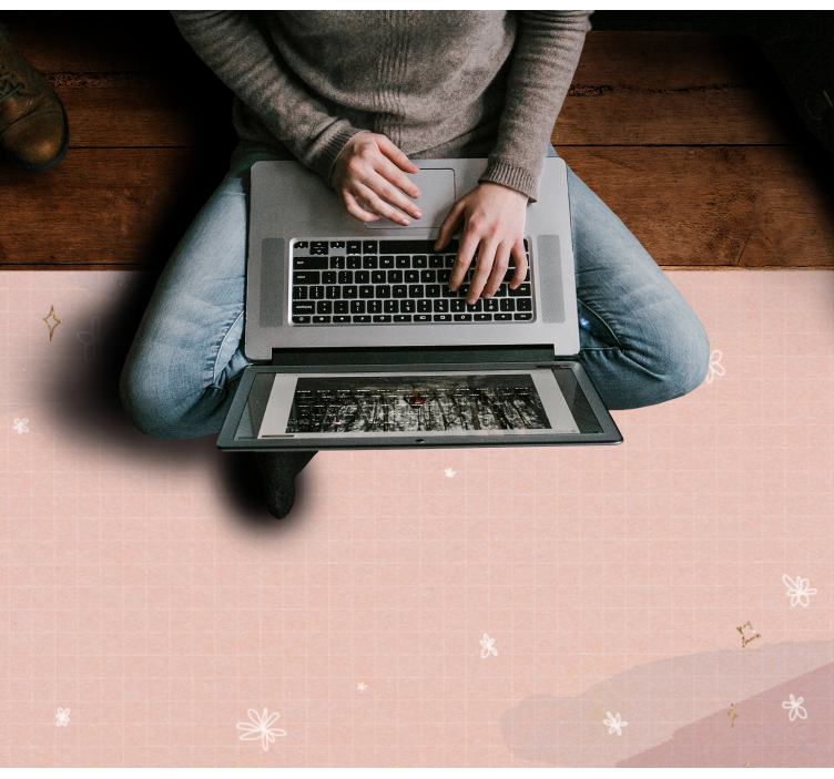 Covor de vinil stele design bej minimalist - TenStickers