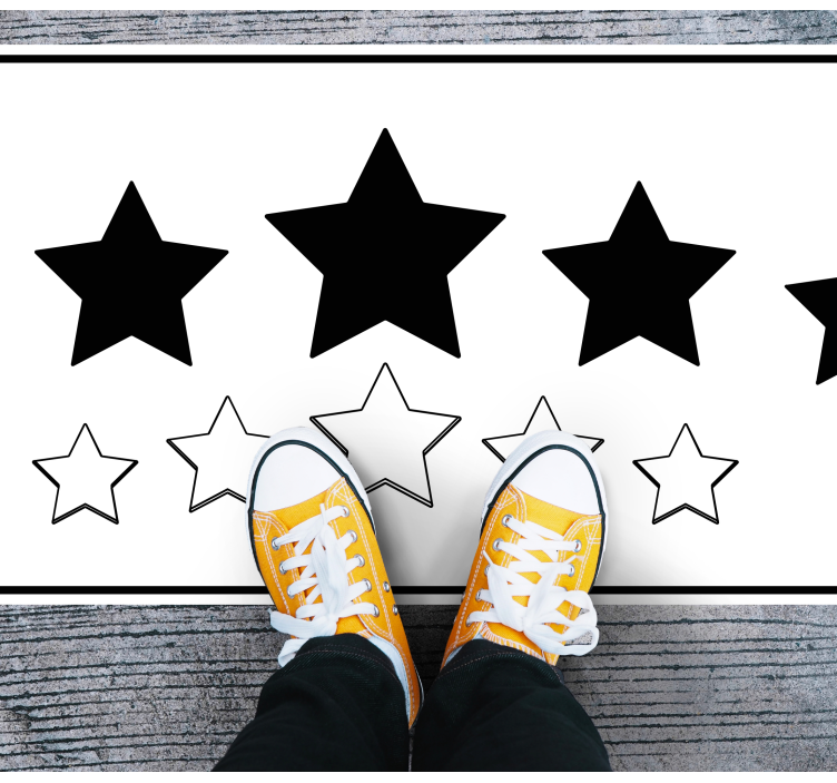 Covor de vinil stele motiv alb și negru - TenStickers