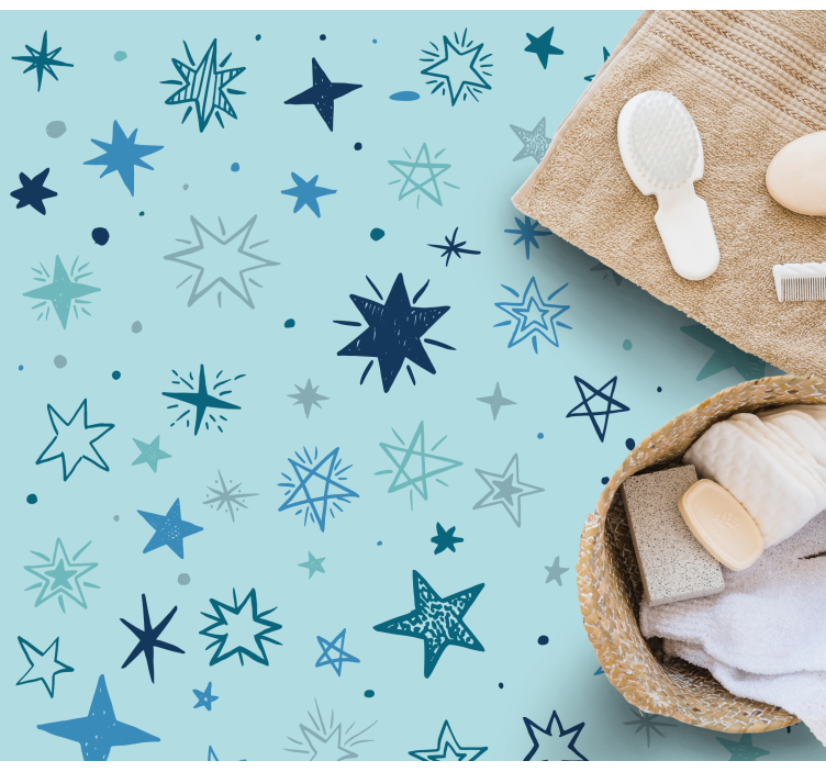 Covor de vinil stele model de noapte albastră - TenStickers