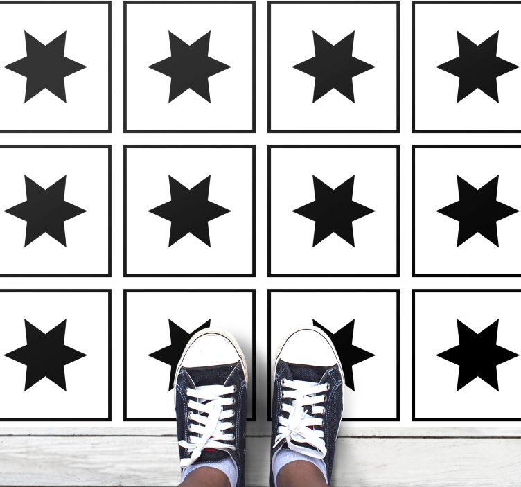 Covor de vinil stele motiv alb-negru - TenStickers