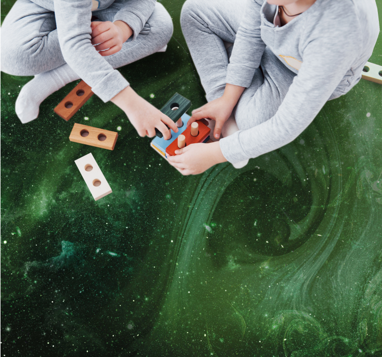 Covor de vinil stele vârtej verde cosmic - TenStickers