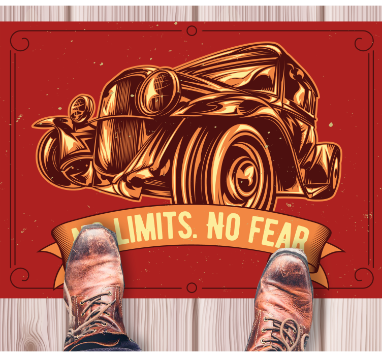 Covoare de vinil cu fraze ilustrație de mașină clasică - TenStickers