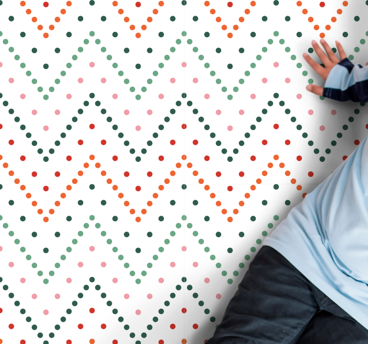 Alții covor de vinil model colorat cu chevron - TenStickers