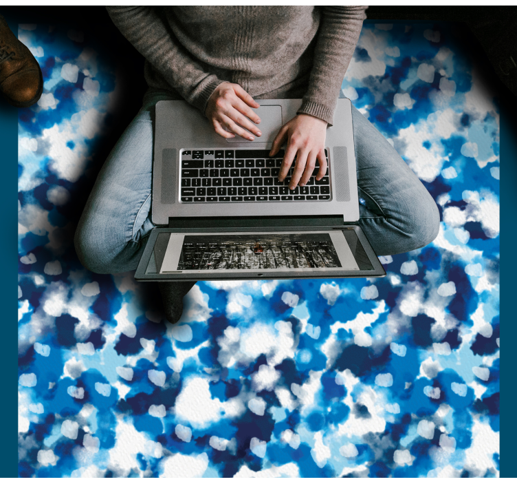 Alții covor de vinil model de nor albastru - TenStickers