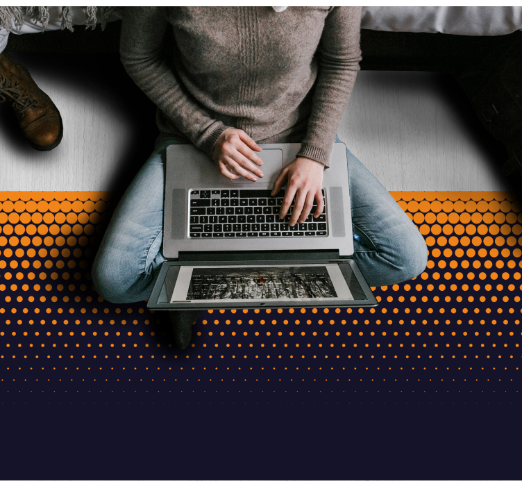 Covor de vinil Adolescenți model de puncte gradient - TenStickers